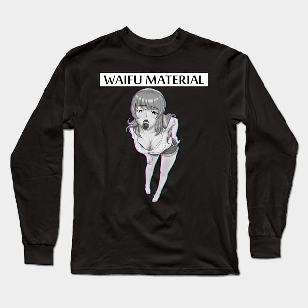 Waifu Material Hentai Girl Manga Adult Long Sleeve T-Shirt by bigD